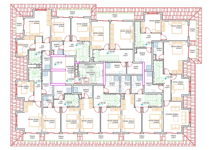 Комплекс на стадии строительства в центре района Махмутлар