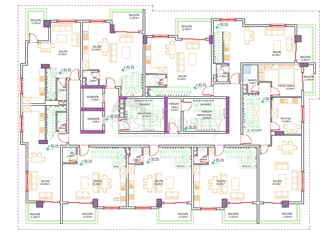 Комплекс на стадии строительства в центре района Махмутлар