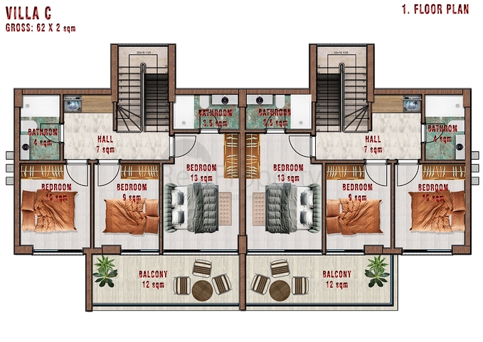 Роскошные виллы в Центре Алании