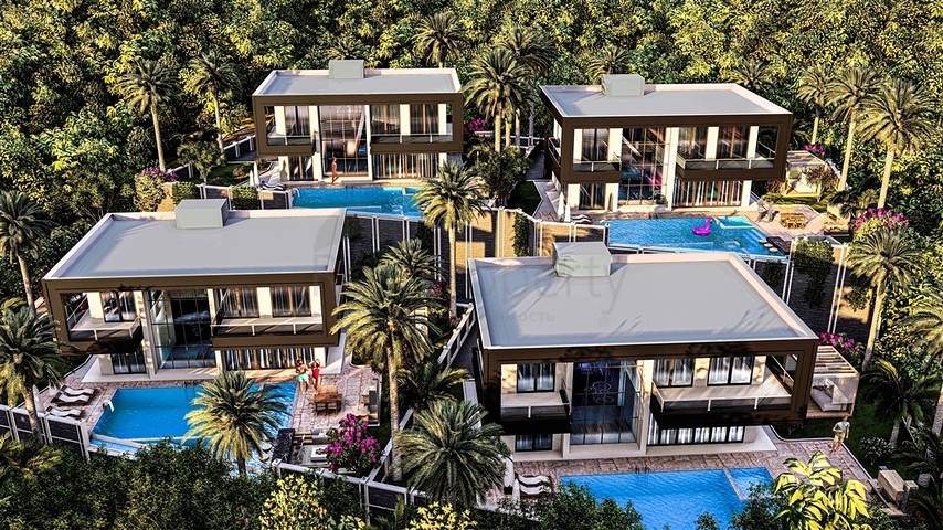 Новый проект вилл 4+1 в Оба с бесподобным видом на море