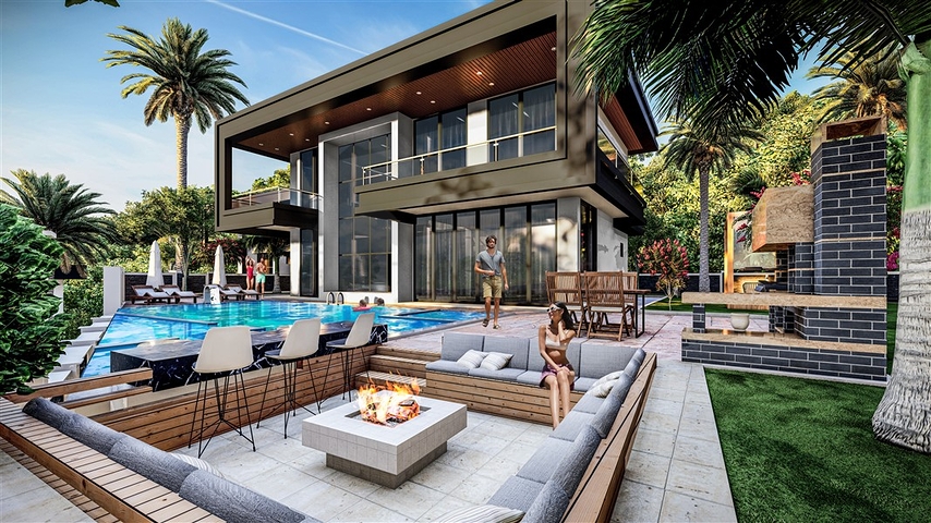 Новый проект вилл 4+1 в Оба с бесподобным видом на море