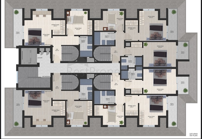Бутик – комплекс в Махмутларе в 800 м от моря 