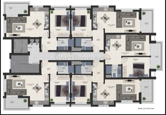 Бутик – комплекс в Махмутларе в 800 м от моря 