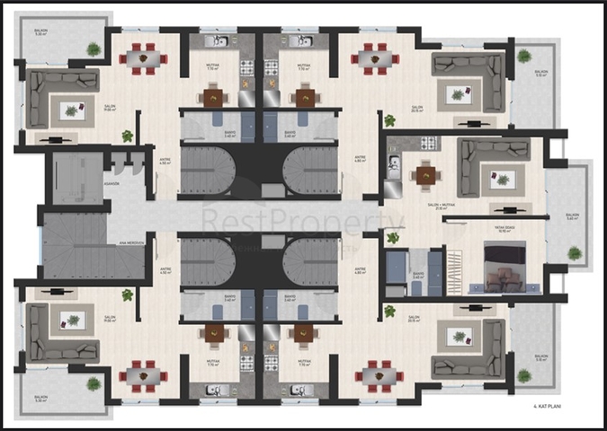 Бутик – комплекс в Махмутларе в 800 м от моря 