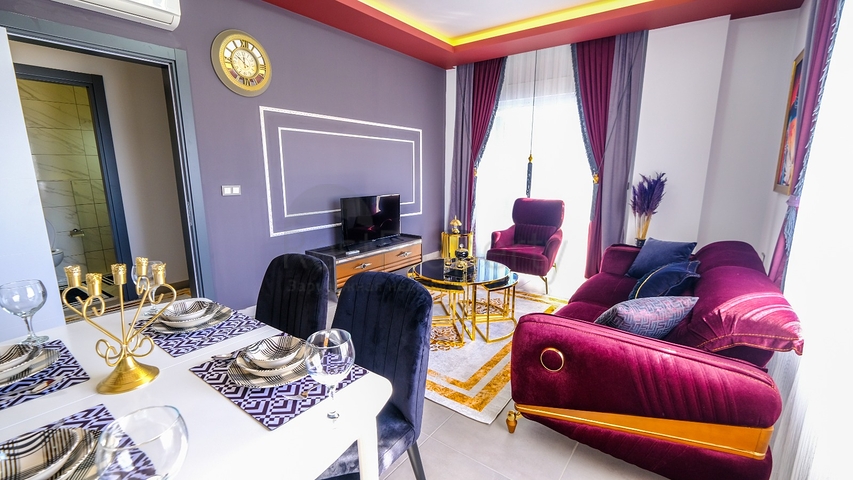 Меблированная квартира 1+1 в современном комплексе в районе Махмутлар