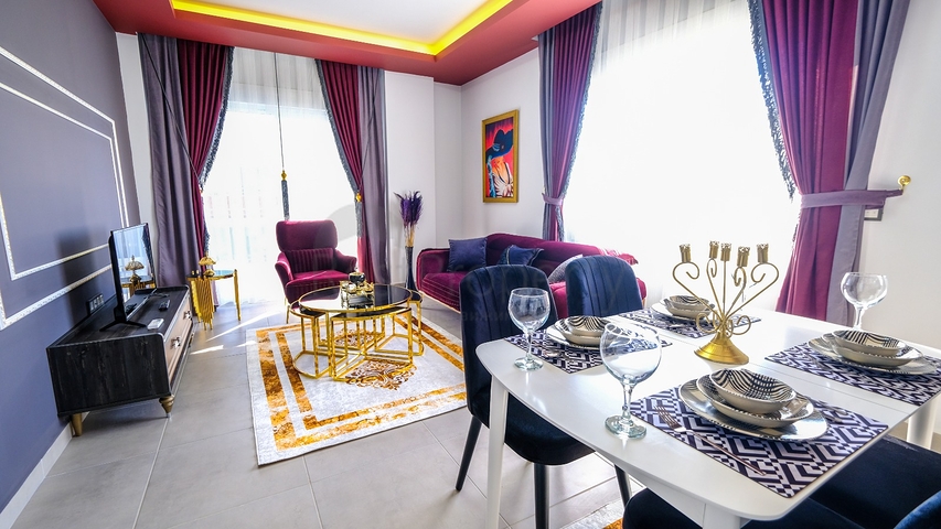 Меблированная квартира 1+1 в современном комплексе в районе Махмутлар