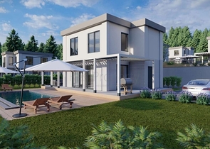 Бутик проект вилл на стадии строительства в районе Гюндоган 