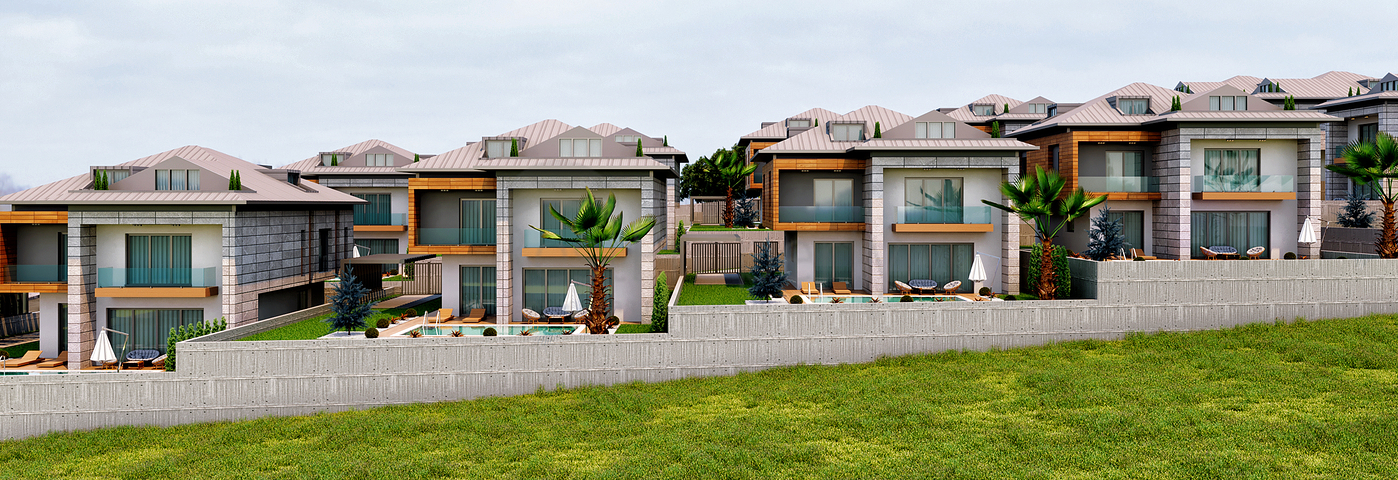 Вилловый комплекс планировкой 7+2 в районе Бейликдюзю 