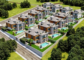 Вилловый комплекс планировкой 7+2 в районе Бейликдюзю 