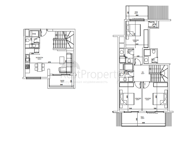 Пентхаус 3+1 с видом на море и горы в районе Авсаллар 