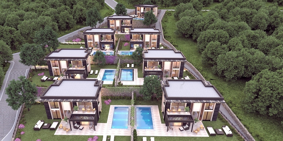 Виллы с Частным Бассейном с Видом На Море и На Зеленую Долину!