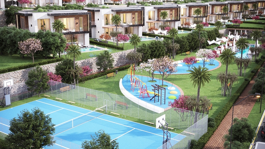 Роскошный проект вилл на стадии строительства в районе Ялыкавак 