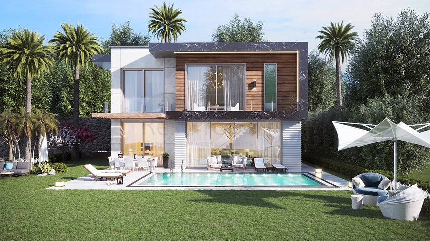 Роскошный проект вилл на стадии строительства в районе Ялыкавак 