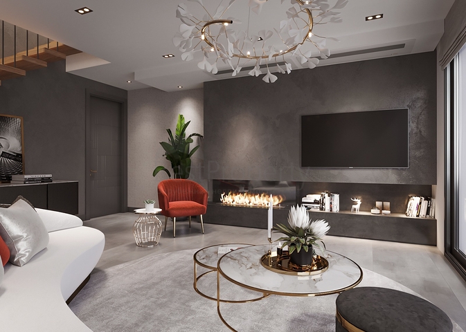 Роскошный проект вилл на стадии строительства в районе Ялыкавак 