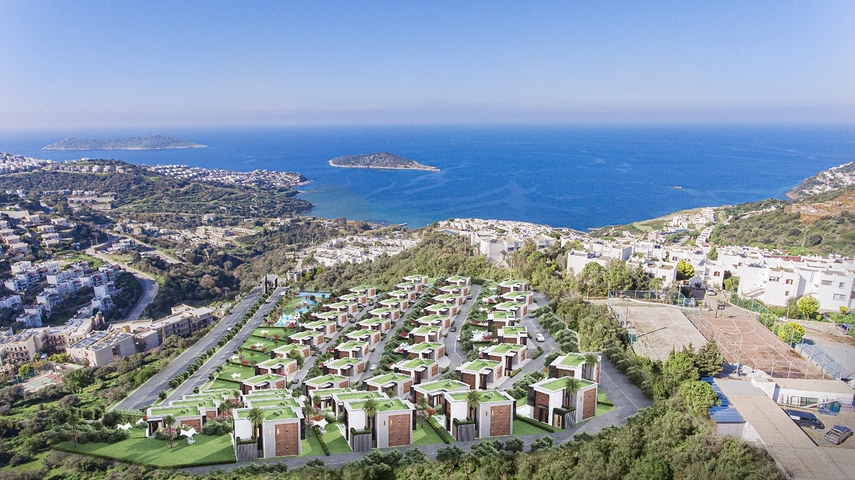 Роскошный проект вилл на стадии строительства в районе Ялыкавак 