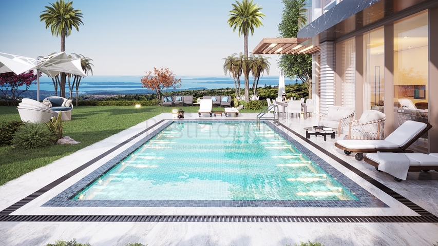 Роскошный проект вилл на стадии строительства в районе Ялыкавак 