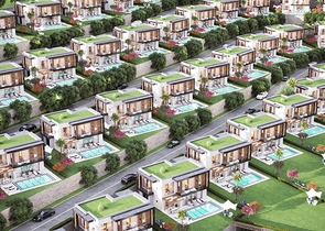 Роскошный проект вилл на стадии строительства в районе Ялыкавак 