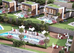 Роскошный проект вилл на стадии строительства в районе Ялыкавак 