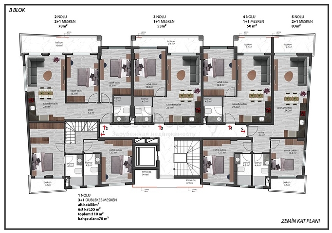 Современный комплекс в европейском районе Оба