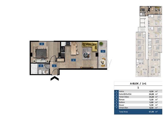 Новый проект на первой береговой линии в районе Каргыджак 