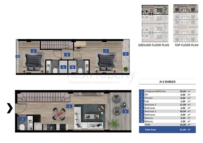 Новый проект таунхаусов в районе Конаклы