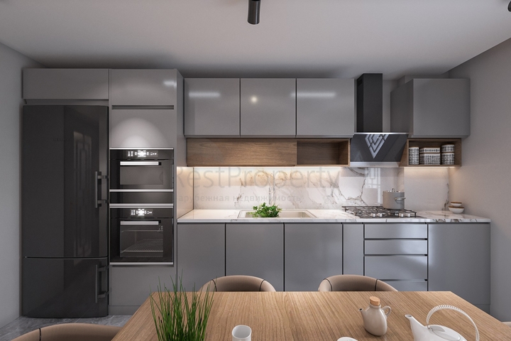 Инвестиционный проект семейной концепции с видом на озеро и море