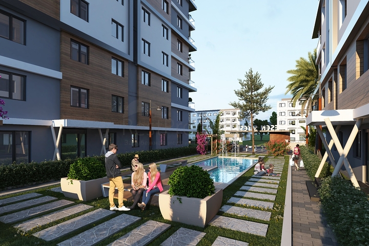 Инвестиционный проект семейной концепции с видом на озеро и море