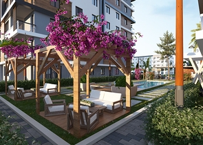 Инвестиционный проект семейной концепции с видом на озеро и море