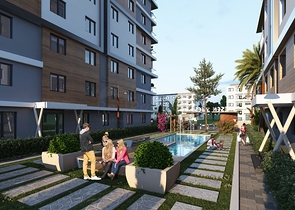 Инвестиционный проект семейной концепции с видом на озеро и море