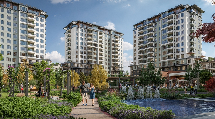 Проект в который входят частные террасы с садом