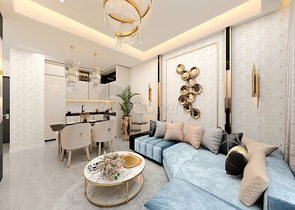 Апартаменты 1+1 в цeнтре Алании