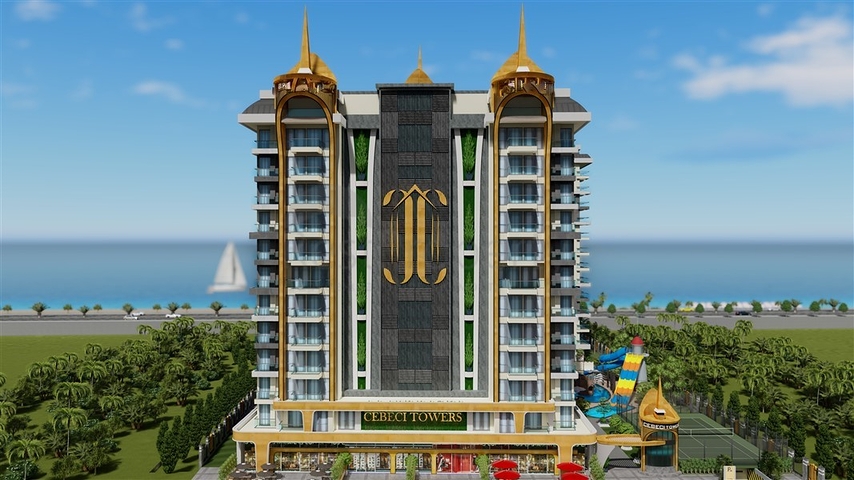 Квартира в шикарном комплексе на первой береговой линии в Махмутларе