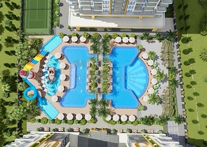 Квартира планировкой 1+1 в современном комплексе в Махмутларе