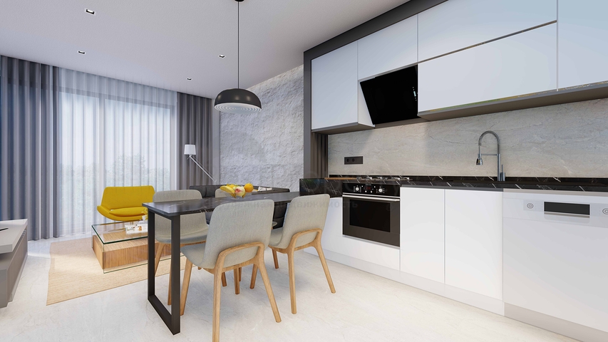 Квартира 1+1 в 550 м от моря в центре Алании