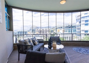 Садовый дуплекс 3+1 с видом на море в районе Каргыджак