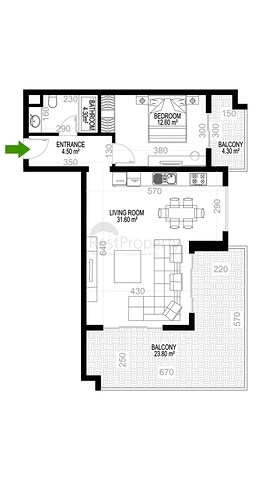 Двухкомнатная квартира от собственника в комплексе отельного типа