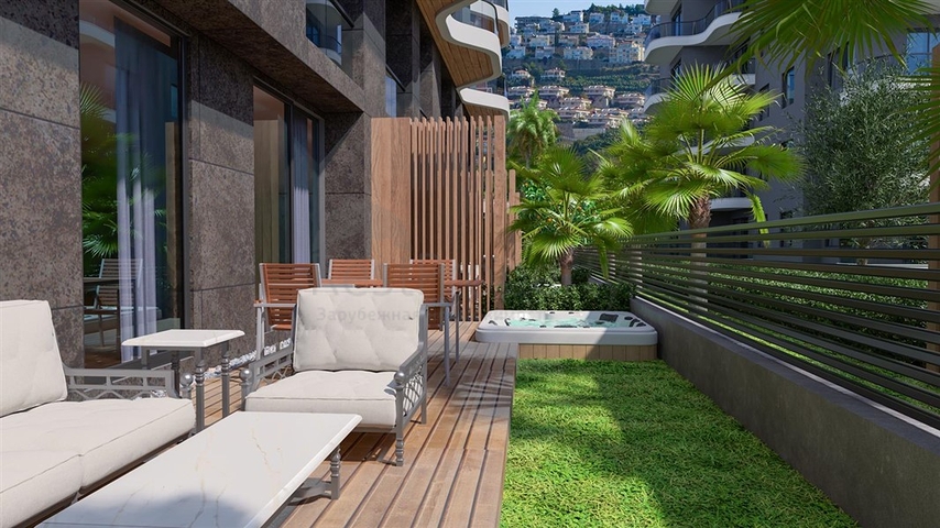 Квартиры в новом жилом комплексе в 50 м от пляжа в районе Каргыджак