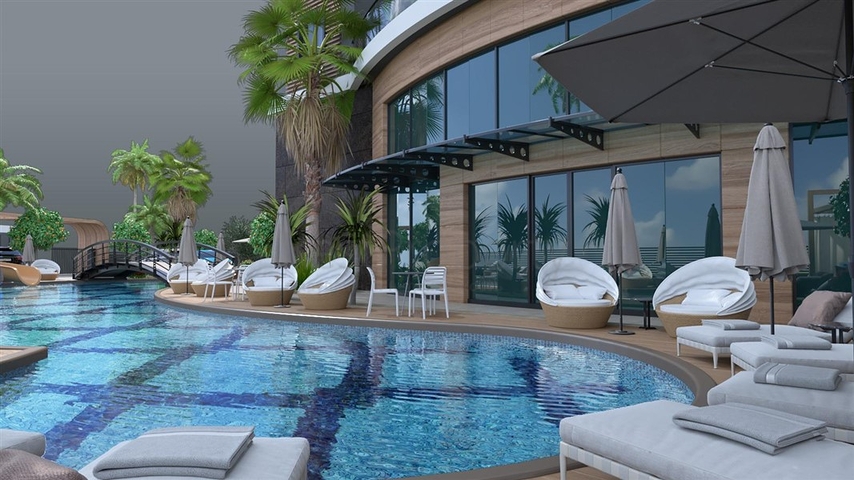 Квартиры в новом жилом комплексе в 50 м от пляжа в районе Каргыджак