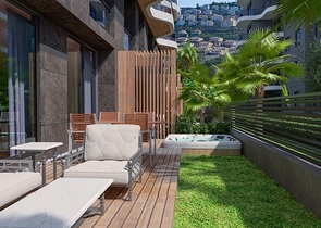 Квартиры в новом жилом комплексе в 50 м от пляжа в районе Каргыджак