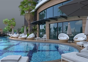 Квартиры в новом жилом комплексе в 50 м от пляжа в районе Каргыджак