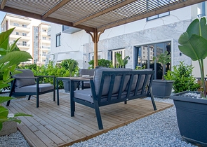 Красивый садовый дуплекс в Кестеле