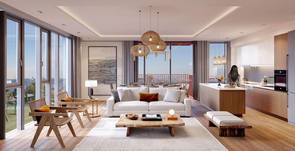 Проект семейной концепции на стадии строительства в районе Кючюкчекмедже 