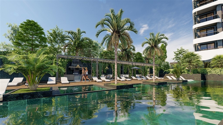 Двухкомнатная квартира в районе Авсаллар