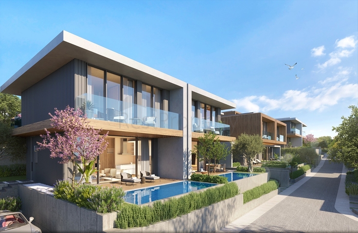 Виллы в современном стиле с видом на озеро.