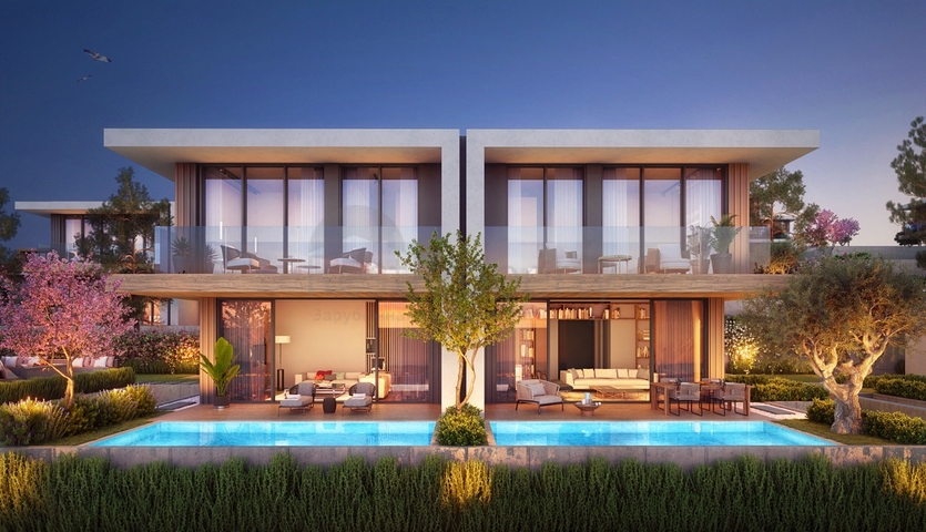 Виллы в современном стиле с видом на озеро.