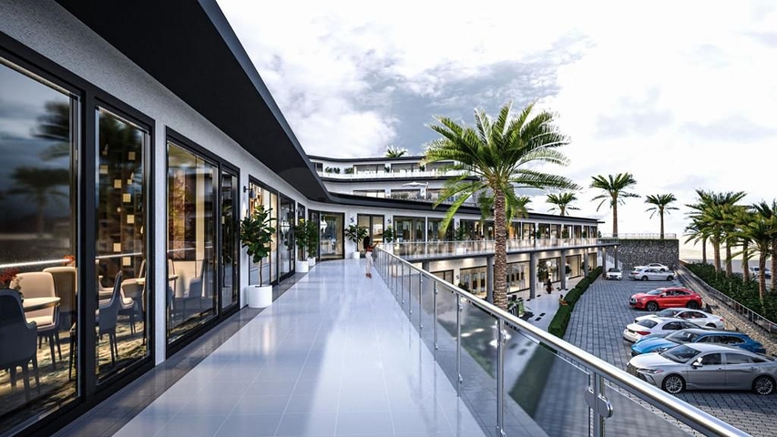 Идеальный комплекс апартаментов, окружённый пышной зеленью.