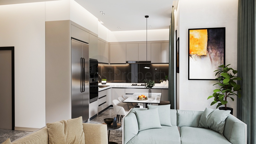 Идеальный комплекс апартаментов, окружённый пышной зеленью.