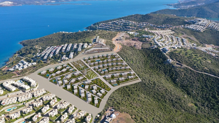 Идеальный комплекс апартаментов, окружённый пышной зеленью.