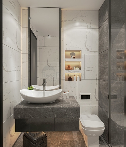 Идеальный комплекс апартаментов, окружённый пышной зеленью.