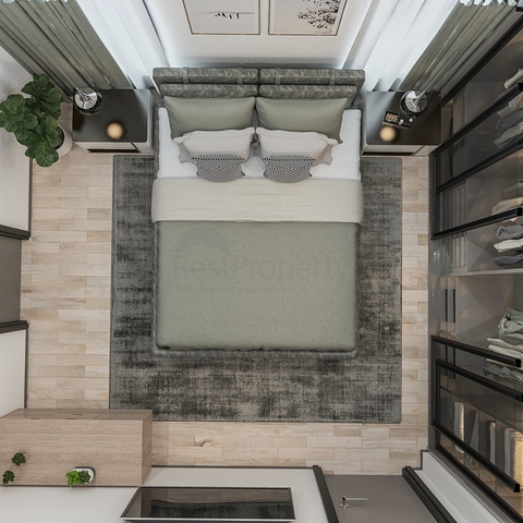 Идеальный комплекс апартаментов, окружённый пышной зеленью.